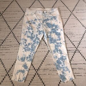 Levi’s Tie Dye 721 High Rise Skinny Ankle with Raw Hem Size 16W Waterless